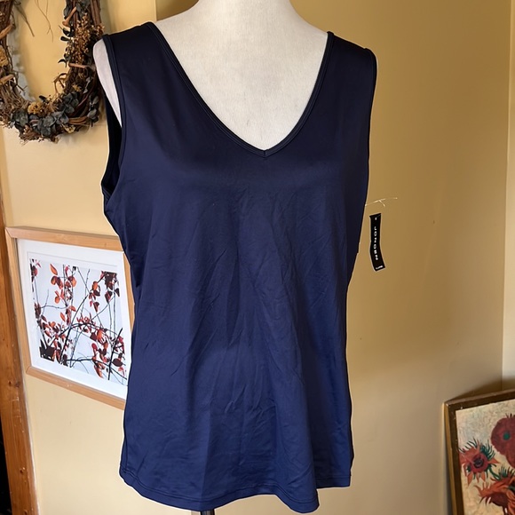 JONDEN Size XL Reversible V-Neck & Scoopneck Classic Tank Navy STRETCHY $49 NEW - Picture 10 of 11